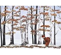 Peter Pauper Press Fox and Birches Deluxe Boxed Holiday Greeting Cards (20 cards, 21 envelopes)