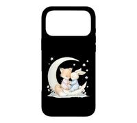 Fox and Bunny on Crescent Moon Pastel Nursery Art Case for iPhone 17 Pro Max