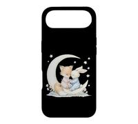 Fox and Bunny on Crescent Moon Pastel Nursery Art Case for iPhone Air