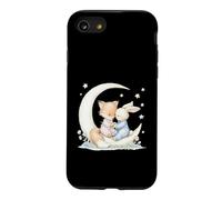 Fox and Bunny on Crescent Moon Pastel Nursery Art Case for iPhone SE (2020) / 7/8