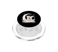 Fox and Bunny on Crescent Moon Pastel Nursery Art PopSockets PopGrip for MagSafe