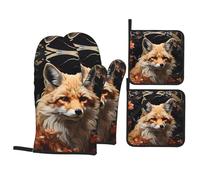Fox and Flowers Kitchen baking four-piece set anti-scalding and heat insulation for kitchen baking and grilling