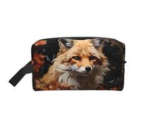 Fox and Flowers Large Capacity Toiletry Bag, Lightweight Travel Wash Bag with Padding, for Men Women
