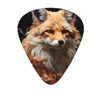 Fox and Flowers Printed pick set - 12 pieces, thin, medium and thick guitar picks, suitable for guitar, bass, electric guitar and ukulele