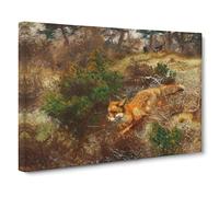 Fox And Hunting Dogs Vol.1 By Bruno Liljefors Canvas Print | Gallery Wrapped 30mm Frame Wall Art | 20x14 inches | Ready to Hang | Classic Animals Picture | Living Room Bedroom Lounge Office