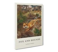 Fox And Hunting Dogs Vol.1 By Bruno Liljefors Canvas Print | Gallery Wrapped 30mm Frame Wall Art | 30x20 inches | Ready to Hang | Classic Animals Picture | Living Room Bedroom Lounge Office