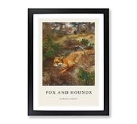 Fox And Hunting Dogs Vol.1 By Bruno Liljefors Exhibition Museum Painting Framed Print | A3 Black Framed Wall Art | Ready to Hang | Modern Animal Picture | Living Room Bedroom Lounge Office