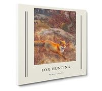 Fox And Hunting Dogs Vol.3 By Bruno Liljefors Canvas Print | Gallery Wrapped 30mm Frame Wall Art | 14x14 inches | Ready to Hang | Classic Animals Picture | Living Room Bedroom Lounge Office