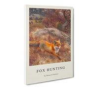 Fox And Hunting Dogs Vol.3 By Bruno Liljefors Canvas Print | Gallery Wrapped 30mm Frame Wall Art | 20x14 inches | Ready to Hang | Classic Animals Picture | Living Room Bedroom Lounge Office