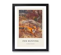 Fox And Hunting Dogs Vol.3 By Bruno Liljefors Exhibition Museum Painting Framed Print | A4 Black Framed Wall Art | Ready to Hang | Modern Animal Picture | Living Room Bedroom Lounge Office