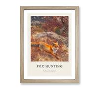 Fox And Hunting Dogs Vol.3 By Bruno Liljefors Exhibition Museum Painting Framed Print | A4 Oak Framed Wall Art | Ready to Hang | Modern Animal Picture | Living Room Bedroom Lounge Office
