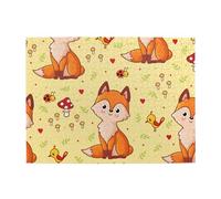 Fox And Mushroom Pattern,500 Pieces Puzzles for Adults-Wooden Jigsaw Puzzle for Adults Elderly