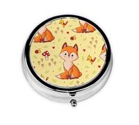 Fox and Mushroom PatternMeta Pill Box 3 Compartment Medicine Case,Portable Organizer