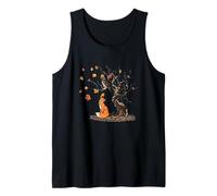 Fox and owl on the tree animal lovers autumn leaves Tank Top
