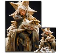Fox And Pretty WomanJigsaws 1000 Pieces for Adults Challenging Puzzles for Holidays Birthdays And Family Game Nights 1000 PCS(75x50cm)