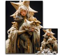 Fox And Pretty WomanJigsaws 1000 Pieces for Adults Paper Jigsaw Puzzles for Adults Gift for Men And Women Daily Special Occasion 1000 PCS(38x26cm)