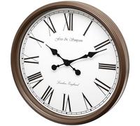 Fox and Simpson Grand Central Station Extra Large 50cm / 20-Inch Wall Clock in Cream (Dark Earth Brown)