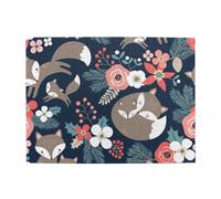 Fox Animal Flower Mon And Daughter Son,500 Pieces Puzzles for Adults-Wooden Jigsaw Puzzle for Adults Elderly