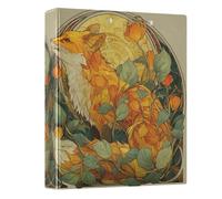 Fox Art Beige Gray Blue 3 - Ring Binders with 1.57" Round Rings Fit 200 Sheets of 8.5x11 Inches Paper for Office Meeting Classroom School Home, 12.4x10.63x2.36 Inches