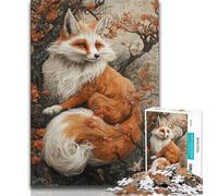 Fox Art Jigsaw Puzzles for Adults 1000 Piece,Challenging Game Gifts for Is Ideal As A Gift for The Whole Family (38x26cm)