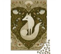 Fox Art Print Jigsaw Puzzles Puzzle for Adults Kids. 1000 Piece Whimsical Challenge Toy Educational Game Home Decoration for Adults& Kids Age 14 Years Up 38x26cm/1000pcs