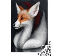 Fox Art Print Jigsaw Puzzles Puzzle for Adults Kids. 1000 Pieces Whimsical Challenge Toy Educational Games Home Decoration for Educational Games Gifts 52x38cm/1000pcs
