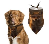 Fox at Sunset Dog Bandanas Cute Soft Cotton Puppy Scarves Washable Daily Summer Durable Triangle Reversible Bibs Suitable for Small Medium Large Dogs and Cats