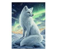 Fox Aurora Mountain 1000pcs Mini Puzzle For Family Birthday Gift | 70x50cm Cardboard Living Room Decor Durable Structure Birthday Gift Anxiety Relief