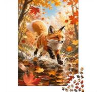 Fox Autumn Forest 1000 Pieces Mini Jigsaw Puzzle for Adults | 70x50cm Cardboard Home Decor Durable Structure Birthday Gift Stress Relief