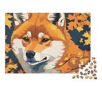 Fox Autumn Leaves 1000 Piece Jigsaw Puzzle Paper Jigsaw Puzzle for Adults Fall Forest Scene Puzzle Game for Family Focus Decor Gift 70x50cm/1000pcs