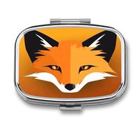 Fox Avatar Pill Box Medicine Pill Organizer Small Pill Case Travel Pill Container Portable Pill Case for Pocket 2 Compartment Pill Holder Pill Boxes for Travel