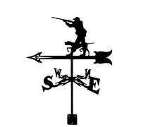 Fox Bald Eagle Hunter Hound Roof Mount Weathervane Stainless Steel Wind Direction Indicator Weathercock Outdoor Metal Bracket Weather Vane Garden Courtyard Decoration