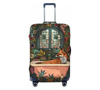 Fox Bathtub Floral Art Travel Luggage Covers - Elasticity Suitcase Covers Protector for Luggage 18-32 Inch