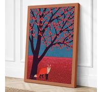 Fox Beneath the Tree Boho Canvas Wall Art Print 30x20 Inch (76 x 51 cm)