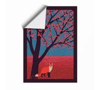 Fox Beneath the Tree Boho Unframed Wall Art Print A4 (29.7×21cm), Wall Decor for Living Room, Bedroom, Office & Home, Art Gift