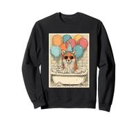 Fox Birthday Party Balloons Bathtub Art Print Sweatshirt