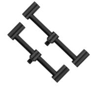 Fox Black Label Carbon 2 Rod Buzz Bars 110mm - 125mm | Designed to Hold Bite Alarms Rod Rests and Butt Rests | 3K Carbon and Black Anodized Aluminium | 12mm Diameter | Code CBB045.