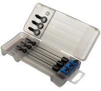 FOX Black Label Mini Swinger Set 3 Rod Blue | Carp Fishing Bite Indicator | Thread Attachment for Hockey Stick | Matte Black Arm | 16g Sliding Weight | Opaque Blue Head | Isotope Slot | Code CSI078