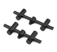 Fox International Black Label Slim Adjustable 2 Rod Pod Buzz Bar Silver 110-120 mm