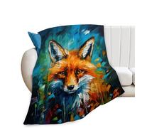 Fox Blanket Banksy Throw Blankets Foxes Stuff Gifts for Men Women Boys Girls Adults Fleece Flannel Blanket Plush Bedding for Couch Sofa Bed Room Decor 40"X50"