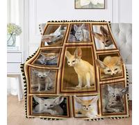 Fox Blanket Fennec Fox Gifts for Women Adult Kids Teens Soft and Cozy Fox Throw Wild Animal Blanket for Nap Bed Sofa Chair Home Decor All Season Use 50"x60"-M