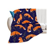 Fox Blanket for Girls Fox and Floral Throw Blanket for Women Kids Adults Super Warm Soft Cozy Plush Fleece Flannel Blanket for Sofa Couch Bed Fox Birthday Gifts Cute Animal Blanket 40"x50"