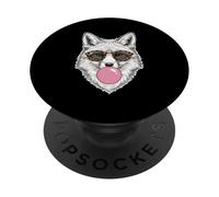 Fox Blowing Bubble Gum with Round Sunglasses PopSockets Adhesive PopGrip