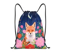 Fox Blue Flower Night Swimming Bag Lightweight Sport Sack Durable Sports Backpack For Picnic Outdoor Swim 36X42Cm