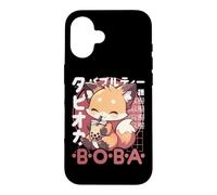 Fox Boba Tea Kawaii Bubble Tea Fox Anime Neko Red Fox Case for iPhone 16