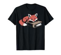 Fox Book Reader Love Floral Cottagecore Aesthetic Naturecore T-Shirt