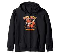 Fox Boy | Childrens Foxes Product | Youth Kids Boys Fox Zip Hoodie