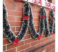 Fox·Bunny 32.8ft Shiny Tinsel Garland, Metallic Tinsel for Christmas Tree, Indoor/Outdoor Decorations