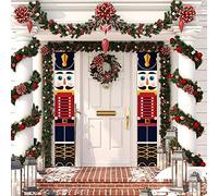 Fox·Bunny Nutcracker Christmas Decorations -Outdoor Christmas Porch hanging Decorations-Soldier Model Nutcracker Banners - for Holiday Outdoor Indoor Kids Garden Yard Party- 1 Pair