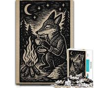 Fox by Campfire Drinking Tea Puzzle 1000pcs (52x38cm) for Adults | Choose a puzzle gift for adults for year-end leisure time for a rewarding break.